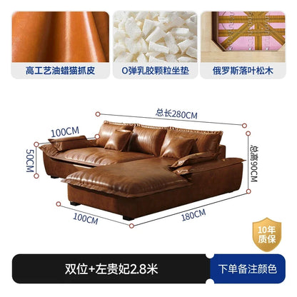 Large Size Leather Living Room Sofas Love Seat Nordic Modern Minimalist Living Room Sofas Relaxing Sillon Cama Trendy Furniture