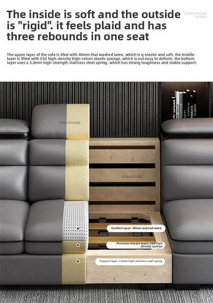 Luxury Leather Living Room Sofas Italian Home Sofa Bed Recliner Modern Designer Ergonomic Back Sofa Living Room Furniture