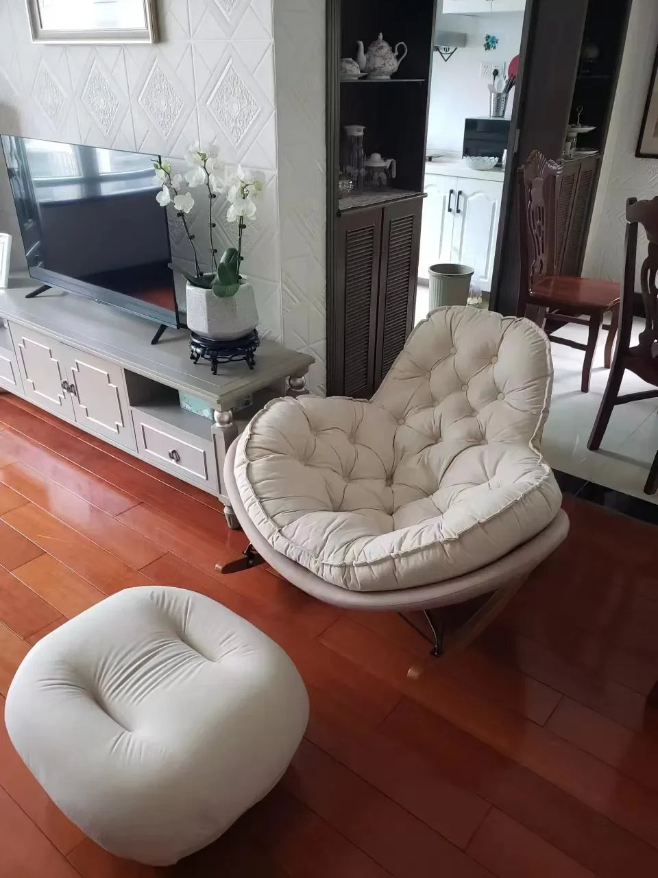 Elegant Nordic Rocking Chair for Living Room Single Penguin Chair Cozy Lazy Sofa Stylish Lounge Chair for Balcony and Patio