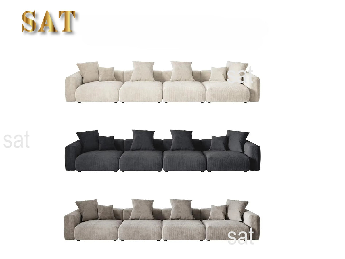 For American Vacuum Compression Black Modular Combination Sofa Sofa Large Corduroy Fabric Sofa Set