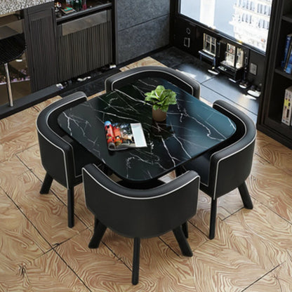 Factory Customization Elegant Chrome Dining Room Set Modern Design Extendable Home Furniture for Home Hotel or Apartment