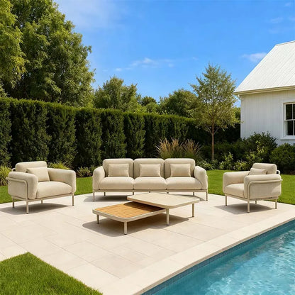 Nordic Outdoor Sofa Tea Table Combination Courtyard Terrace Garden Homestay Balcony Sunroom Leisure Outdoor Furniture