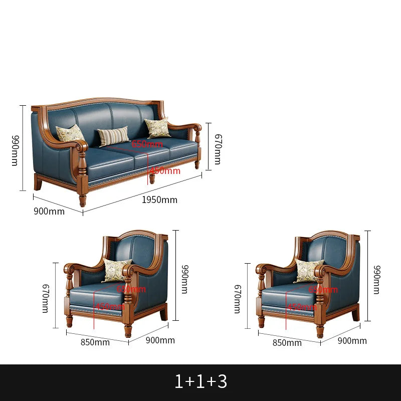 Customizable American leather sofa