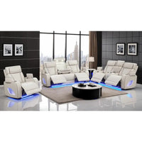 Modern Style Upholstery Recliner 3PC Living Room Set, Wood Construction, Massage Function, Beige Color, CA Inventory