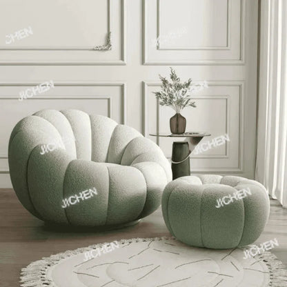JC Lazy Pumpkin Sofa Sleepable and Reclining Lounge Chair Living Room Small Apartment Swivel Sofa Chair