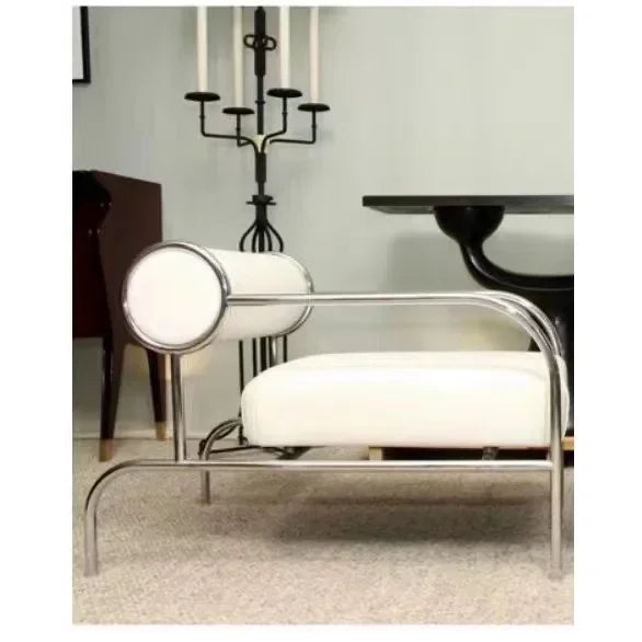 Stainless Steel Single Sofa Recliner Italian Living Room Furniture Home Leisure Back Armchair Designer Fabric Living Room Chairs