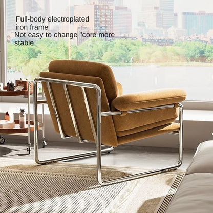 Bauhaus Antique Style Stainless Steel Designer Sofa Chair Living Room Home Balcony Leisure Recliner Negotiation Chair