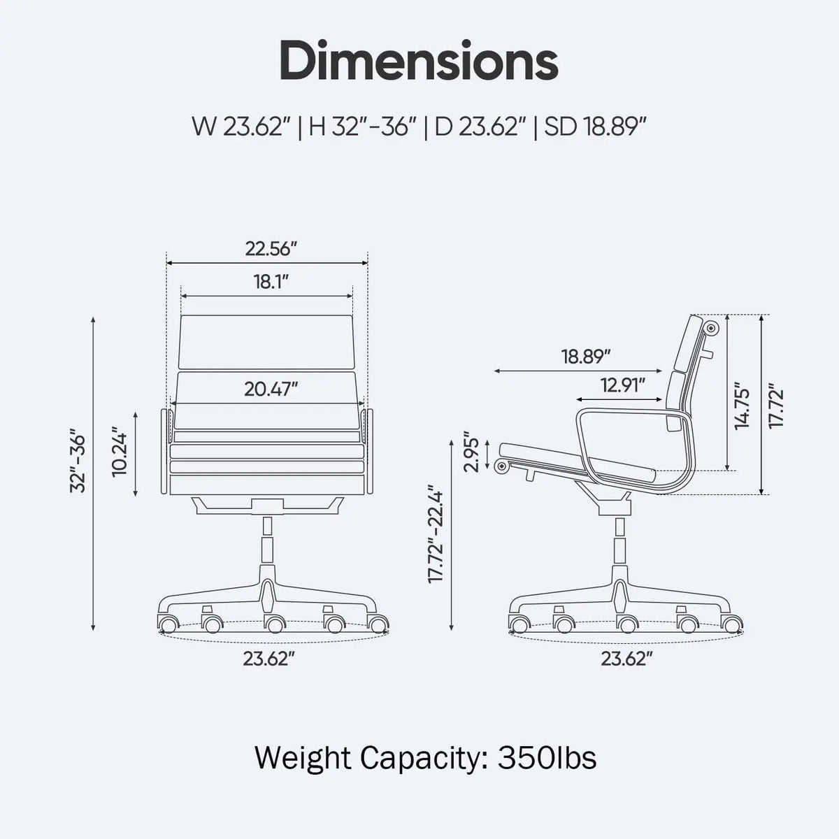 Classic Office Chair Genuine Leather Executive Desk with Lumbar Support Ergonomic Computer Chair with Aluminum Arms Office Room
