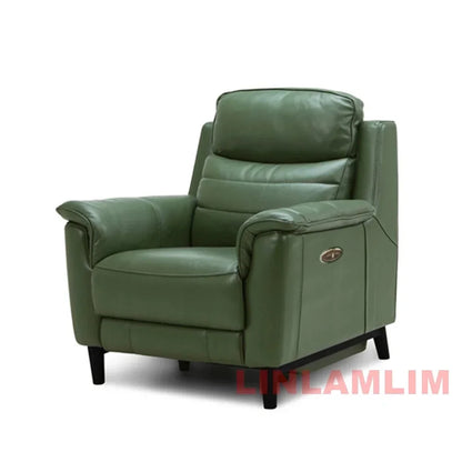 MANBAS Luxury Power Reclining Sofa - Modern Genuine Leather 3-Seater Couch with Footrests & USB, Electric Recliner Home Theater