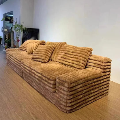 Italian minimalist thick velvet compression sofa bed French fabric lazy sofa