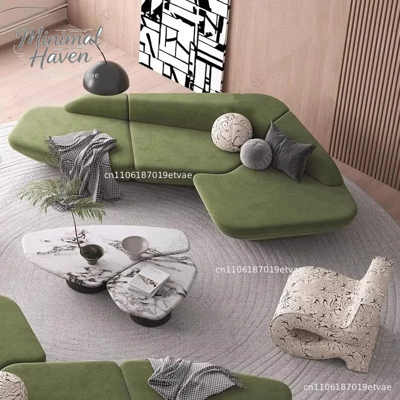 Curved Sofa Reception Modern Designer High Quality Room Decor Living Room Sofas Relaxing Leisure Salon Muebles Furnitur