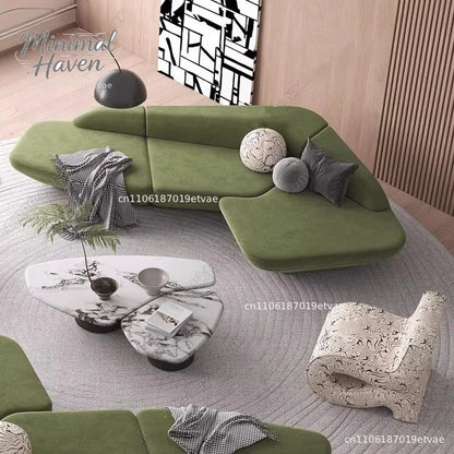 Curved Sofa Reception Modern Designer High Quality Room Decor Living Room Sofas Relaxing Leisure Salon Muebles Furnitur