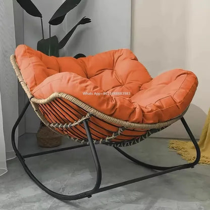 Outdoor Rocking Chair Adult Lazy Sofa Bird Nest Shaped Living Room Balcony Nap Small Apartment Rattan Woven Adul Rocking Chair