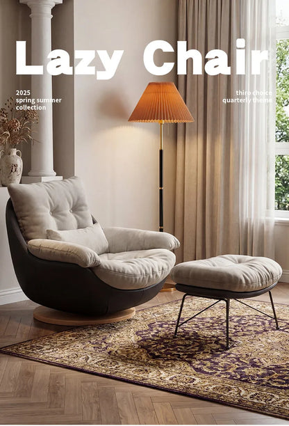 Medieval sofa chair light luxury high-end chair single rotating lazy leisure chair