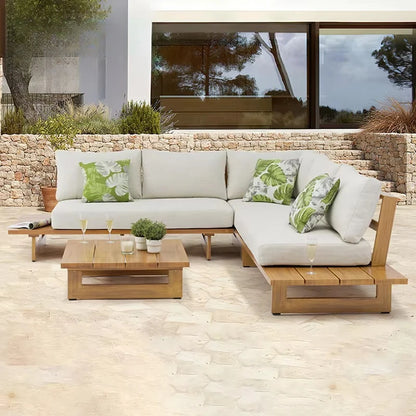 Garden Garden Furniture Outdoor Sofa Set Modern Home Style Teak Sofa with Coffee Table