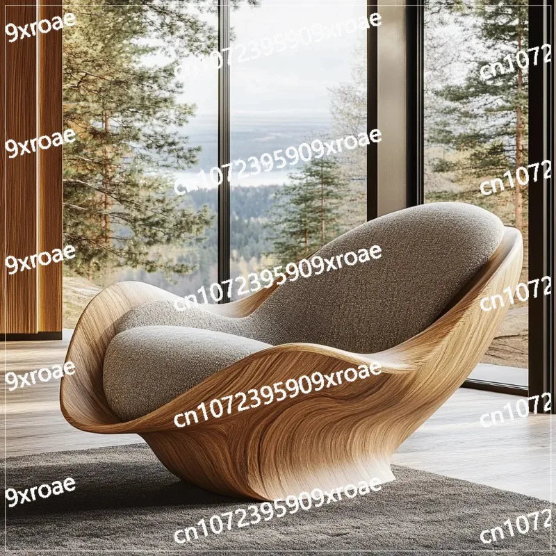 Simple Design Chair Home Hotel Solid Wood Armchair