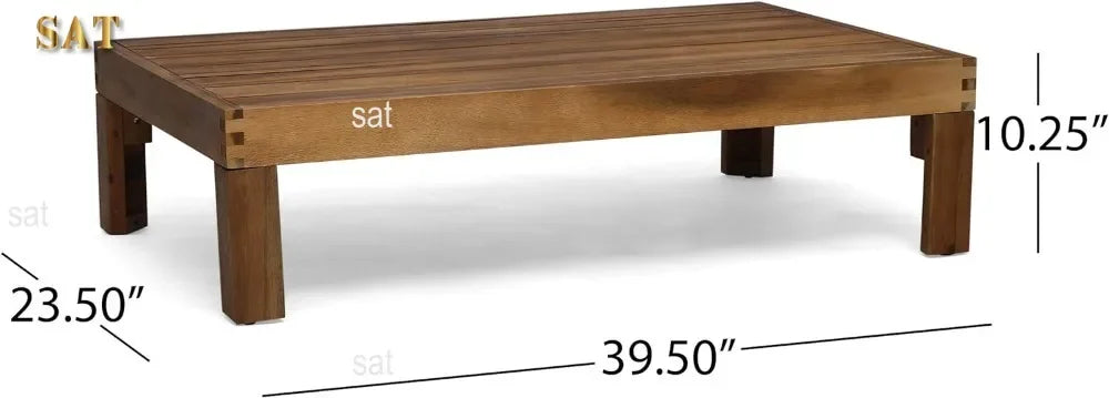 For Outdoor Acacia Wood 5 Piece Sofa Set, Teak Finish