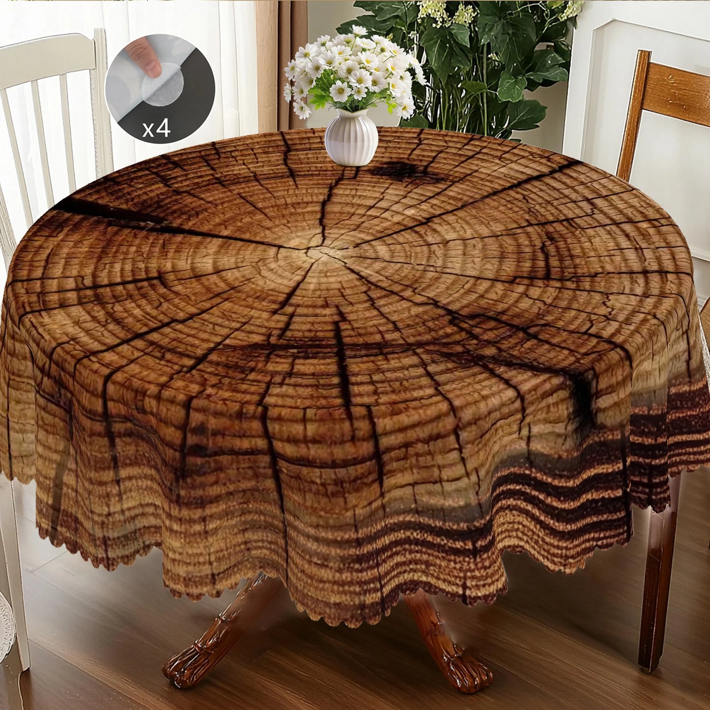 Retro Wooden Board Theme Tablecloth, Wooden Pattern Design, Country Farmhouse Style