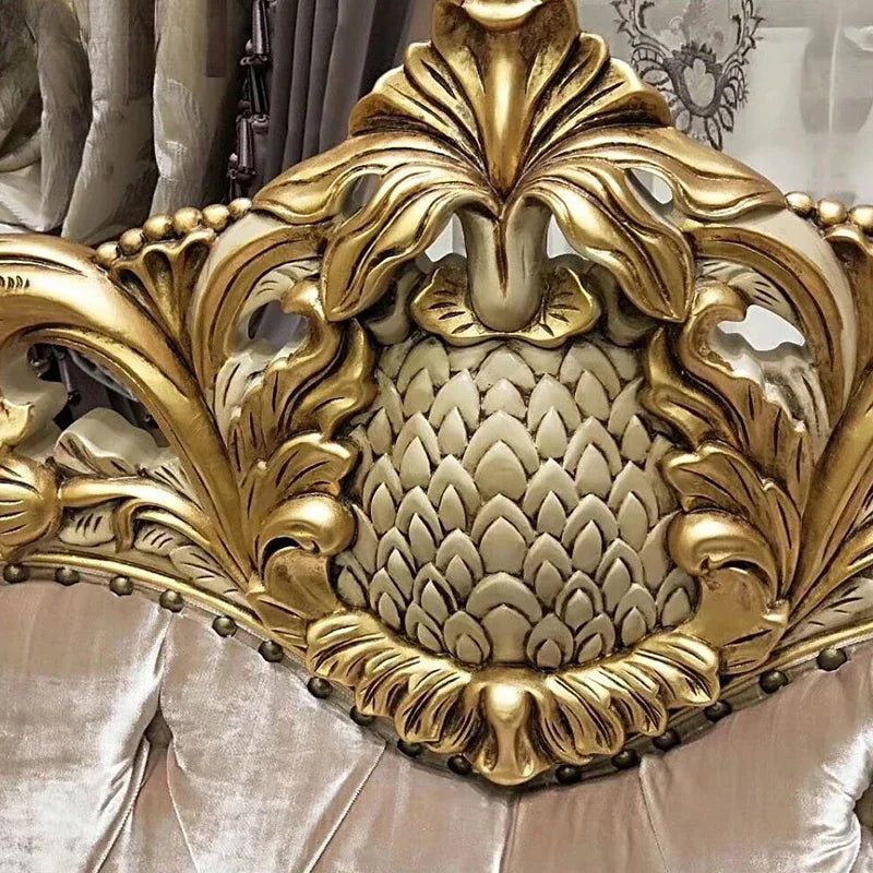 Luxury European-style villa leather sofa combination