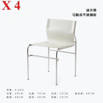 Italian Simple Saddle Chair, Bauhaus Design Dining Chair, Stainless Steel Backrest Chair, Wholesale Available, Home Furniture