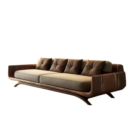 New Chinese black walnut Arhat bed solid wood sofa combination tea table a set of modern small apartment