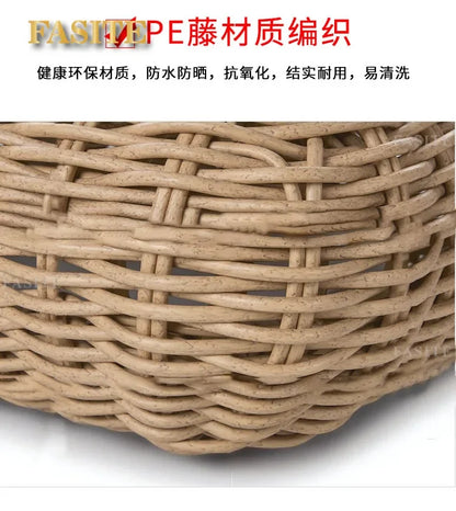 Outdoor rattan woven sofa, balcony, courtyard sofa, coffee table, outdoor rattan woven furniture