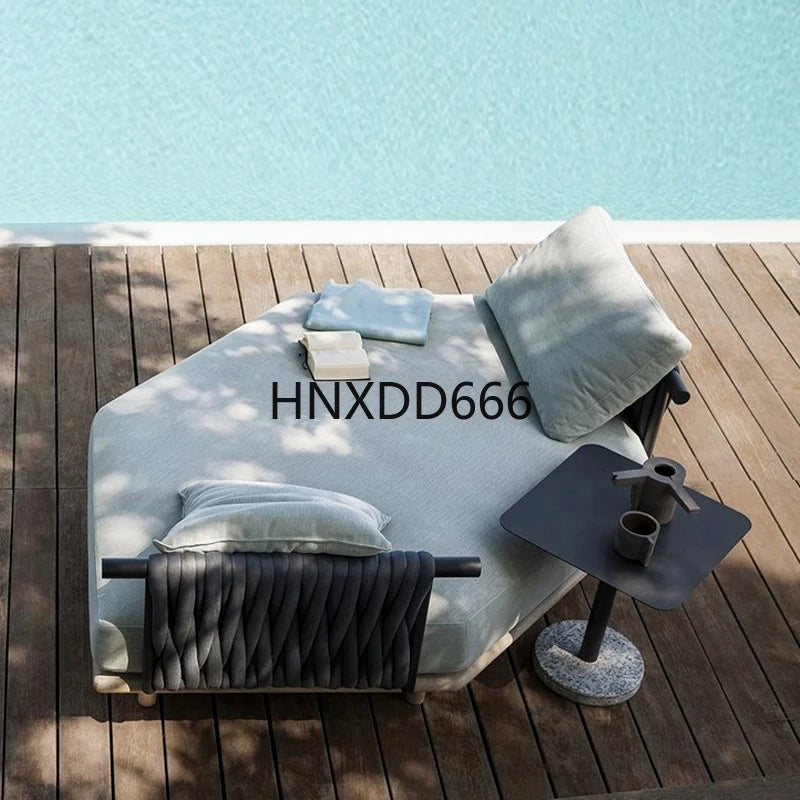 Outdoor courtyard rattan solid wood sofa rattan chair corner combination furniture