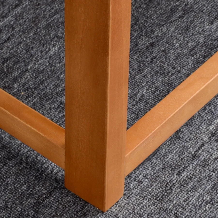 5 Seater L Shaped Patio Furniture Set Wood Outdoor Sectional Sofa Conversation Set with Coffee Table and Cushions for Garden G