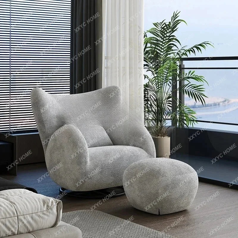 Rotatable antelope single sofa living room fabric leisure chair antique bedroom home lazy sofa