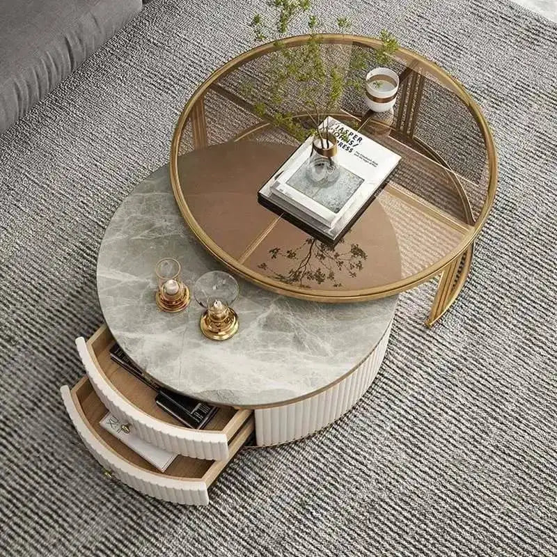 Mesa Nordic Luxury Glass Coffee Tables Living Effect Room Korea Marble Beautiful Cute Side Table De Centro De Sala Furniture