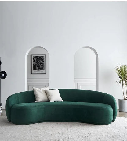 #h Hot Sell Unique Italian Design Curved Lambswool Banana Sofa Living Room Settee Designer Curved Couch Sofa