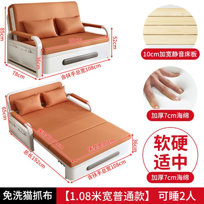 Sofa bed folding dual-purpose small apartment 2024 Internet celebrity new living room 1.2 multi-function single and double retra