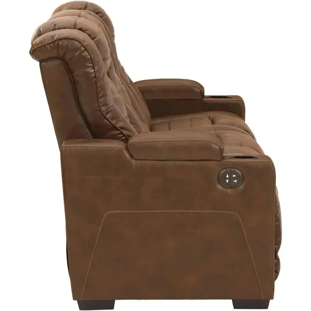 Brown Car Owner's Box with Adjustable Headrest, Artificial Leather Electric Lounge Chair