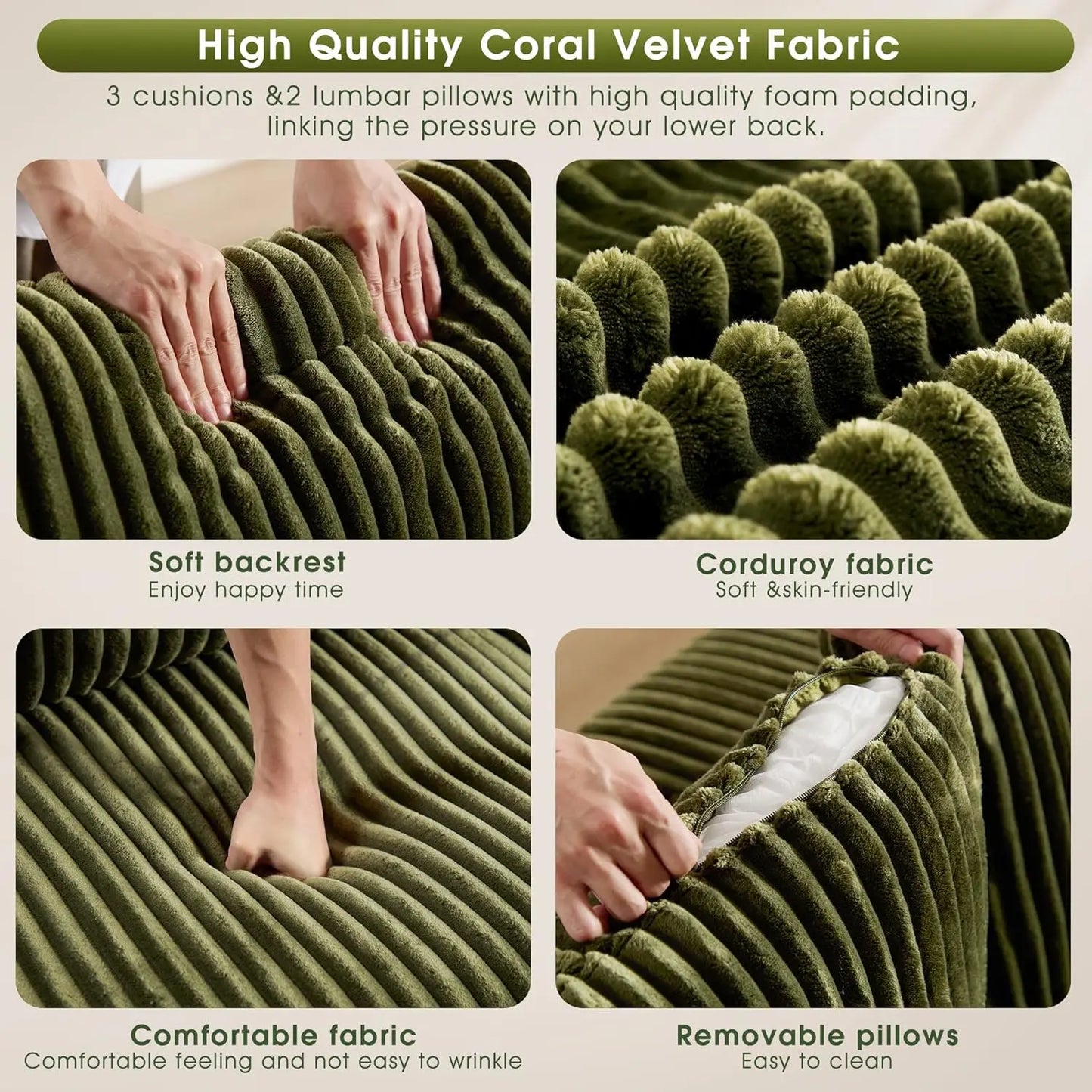 Cloud Modular Sofa Couch with L-Shape Chaise,Modern Sectional with Deep Seat, Upholstered Couches for Living Room Bed