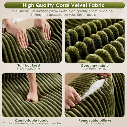 Cloud Modular Sofa Couch with L-Shape Chaise,Modern Sectional with Deep Seat, Upholstered Couches for Living Room Bed