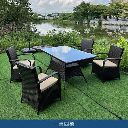 Outdoor leisure simple courtyard B & B restaurant coffee milk tea shop rattan chair