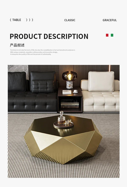 VV Italian minimalist gold diamond coffee table designer high-end small apartment hotel KTV special-shaped light luxury living r