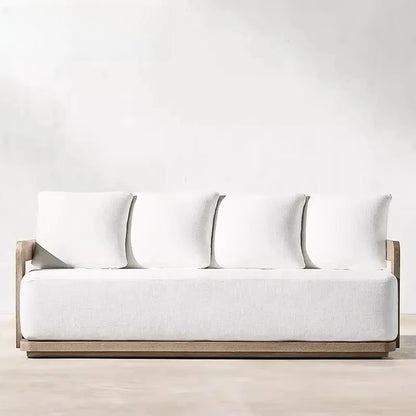 Custom outdoor courtyard waterproof design garden sofa wooden furniture teak outdoor furniture