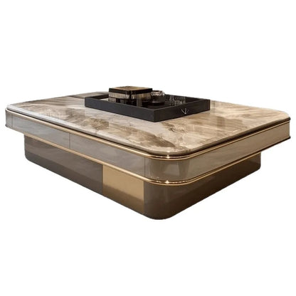 Light luxury microcrystalline stone modern large apartment flat floor living room coffee table marble home high-end