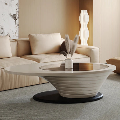 Round Designer Coffee Table Books Nordic Aesthetic Unique Coffee Table Glass Living Room Modern Mesa Auxiliar Salon Furniture