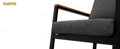 Patio Furniture Set, Metal Patio Conversation Sets with Removeble, High-Resiliency Sponge Cushions, Grey