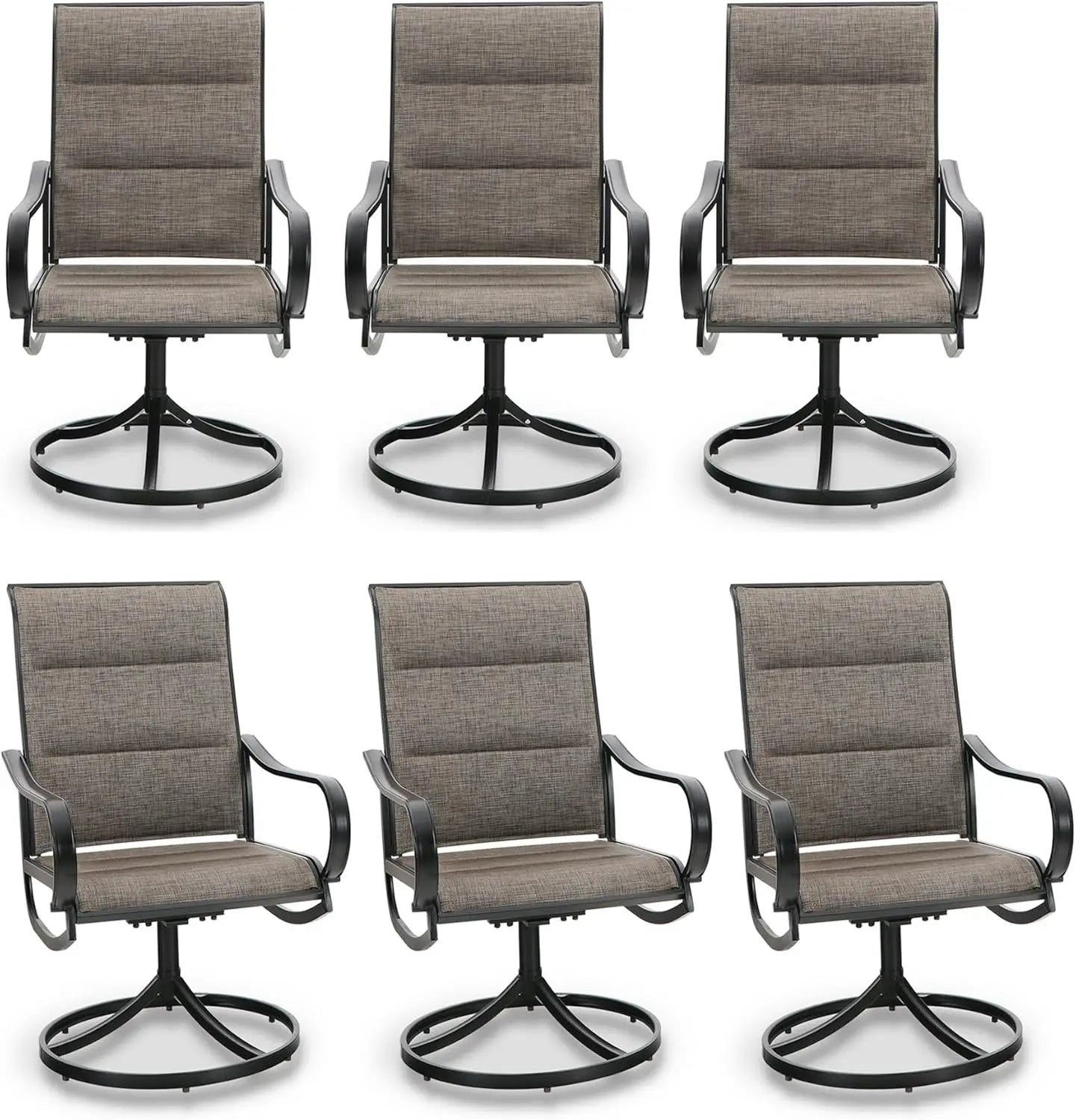 Outdoor Swivel Dining Chairs Set of 2 All Weather Patio Chairs with Padded Textilene Seat