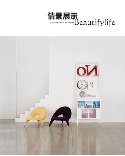 Italian Minimalist Creative Single Fabric Sofa Modern Light Luxury Home Living Room Bedroom Wingback Chair