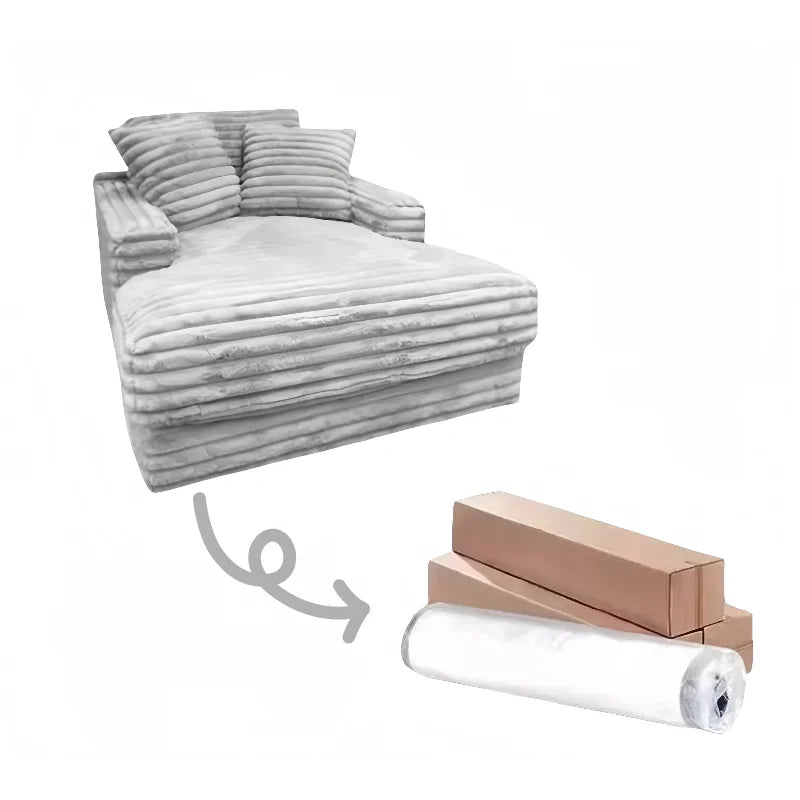 Modern White Corduroy Sectional Sofa Bed One-Seater New Design Modular Compression for Huge Villas Living Room Style