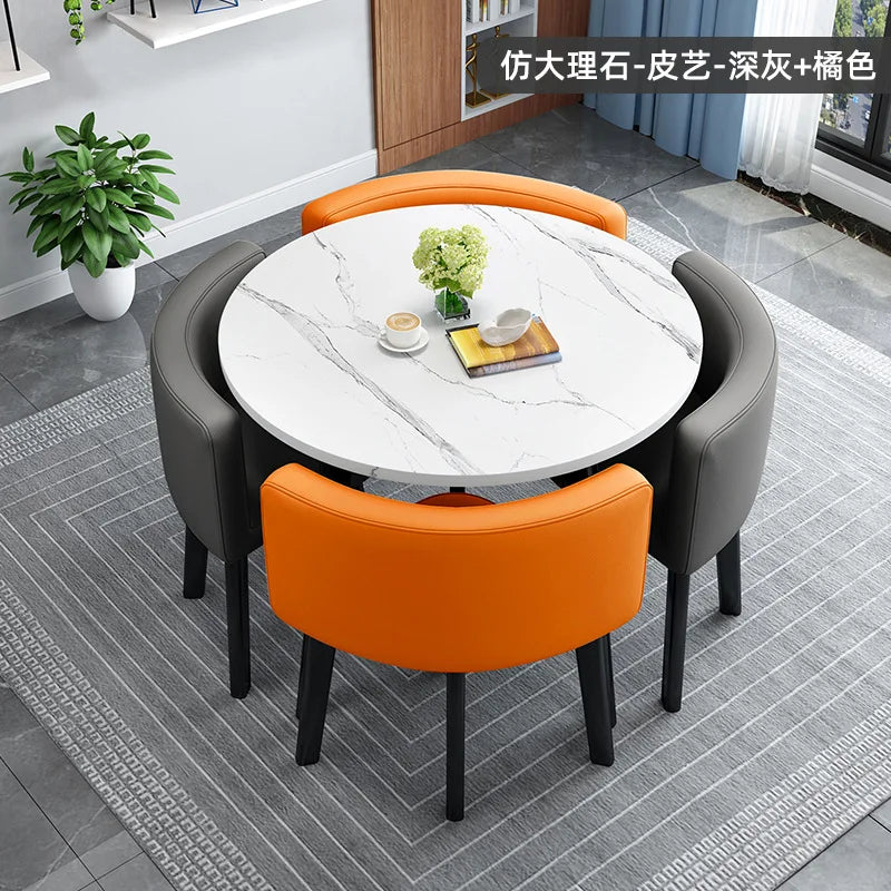home dining table, Modern simple dining table, apartment rental room, leisure negotiation, reception table and chair combination