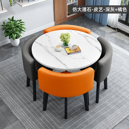 home dining table, Modern simple dining table, apartment rental room, leisure negotiation, reception table and chair combination