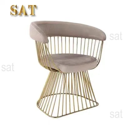 ForNordic Wrought Iron Home Single Chair Sofa Dining Chair pink Lounge Chair Can Be Customized Colors