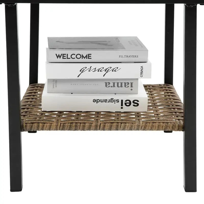 3pcs Grey Rattan Outdoor Leisure Rocking Chair Set