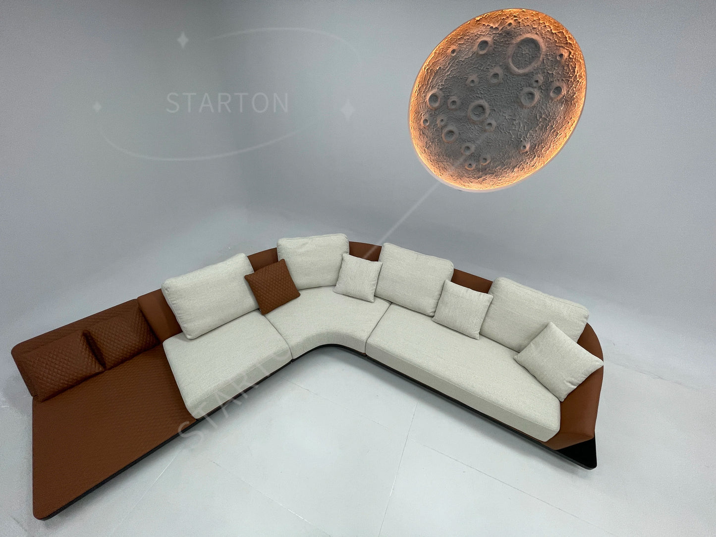 Luxury Living Room Furniture Fabric L-Shape Corner Sofa Set for Hotel Home Villa & Apartment