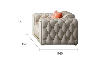 Luxury Design Sectional 1 2 3 Seater Leather Tufted Sofa Set Modern U Shape Living Room Furniture